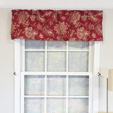 RLF Home 100% Cotton High Quality Reagan Tailored Window Valance with 1.5" Rod Pocket 50" W X 12" L Red