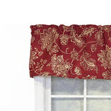 RLF Home 100% Cotton High Quality Reagan Tailored Window Valance with 1.5" Rod Pocket 50" W X 12" L Red