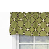 RLF Home 100% Cotton High Quality Rings Tailored Window Valance with 1.5" Rod Pocket 50" W X 12" L Green