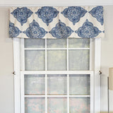 RLF Home 100% Cotton High Quality Lazaro Tailored Window Valance with 1.5" Rod Pocket 50" W X 12" L Blue