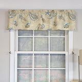 RLF Home 100% Cotton High Quality Beachbound Tailored Window Valance with 1.5" Rod Pocket 50" W X 12" L Blue