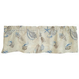 RLF Home 100% Cotton High Quality Beachbound Tailored Window Valance with 1.5" Rod Pocket 50" W X 12" L Blue