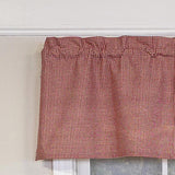 RLF Home 100% Cotton High Quality Minicheck Tailored Window Valance with 1.5" Rod Pocket 50" W X 12" L Red