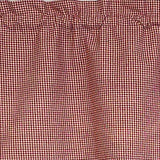 RLF Home 100% Cotton High Quality Minicheck Tailored Window Valance with 1.5" Rod Pocket 50" W X 12" L Red