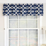 RLF Home 100% Cotton High Quality Oblique Tailored Window Valance with 1.5" Rod Pocket 50" W X 12" L Navy