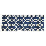 RLF Home 100% Cotton High Quality Oblique Tailored Window Valance with 1.5" Rod Pocket 50" W X 12" L Navy