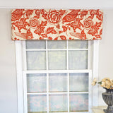 RLF Home 100% Cotton High Quality Love Bird Tailored Window Valance with 1.5" Rod Pocket 50" W X 12" L Orange
