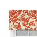 RLF Home 100% Cotton High Quality Love Bird Tailored Window Valance with 1.5" Rod Pocket 50" W X 12" L Orange