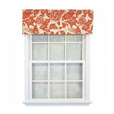 RLF Home 100% Cotton High Quality Love Bird Tailored Window Valance with 1.5" Rod Pocket 50" W X 12" L Orange
