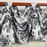 RLF Home Baroque 3-S Victory 100% Cotton Tab Top Swag Window Curtain 54" x 25" Black