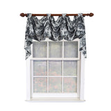 RLF Home Baroque 3-S Victory 100% Cotton Tab Top Swag Window Curtain 54" x 25" Black