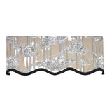 RLF Home Caceres Stripe Trimmed Cornice Window Valance 100% Cotton Lined Rod Pocket 50" x 17" Beige