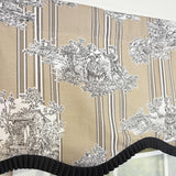 RLF Home Caceres Stripe Trimmed Cornice Window Valance 100% Cotton Lined Rod Pocket 50" x 17" Beige