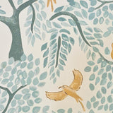 RLF Home Tree Bird Ruffled Provance Window Valance 100% Cotton Lined Rod Pocket 50" x 17"