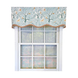 RLF Home Tree Bird Ruffled Provance Window Valance 100% Cotton Lined Rod Pocket 50" x 17"