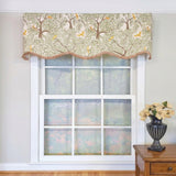 RLF Home Tree Bird Ruffled Provance Window Valance 100% Cotton Lined Rod Pocket 50" x 17"