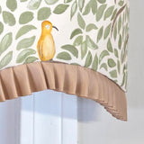 RLF Home Tree Bird Ruffled Provance Window Valance 100% Cotton Lined Rod Pocket 50" x 17"