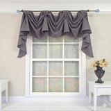 RLF Home 3-S Classic Victory Swag Window Valance 100% Cotton Tab Top 54" x 25" Grey