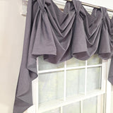 RLF Home 3-S Classic Victory Swag Window Valance 100% Cotton Tab Top 54" x 25" Grey