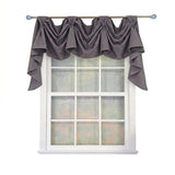RLF Home 3-S Classic Victory Swag Window Valance 100% Cotton Tab Top 54" x 25" Grey
