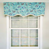 RLF Home 100% Cotton Umbrellas Provance With Ivory Lining Rod Pocket Window Valance 50" x 17" Blue
