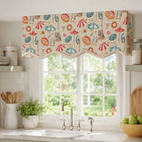 RLF Home 100% Cotton Umbrellas Provance With Ivory Lining Rod Pocket Window Valance 50" x 17" Natural