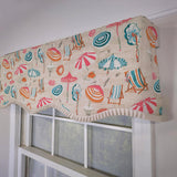 RLF Home 100% Cotton Umbrellas Provance With Ivory Lining Rod Pocket Window Valance 50" x 17" Natural