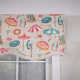 RLF Home 100% Cotton Umbrellas Provance With Ivory Lining Rod Pocket Window Valance 50" x 17" Natural