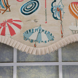 RLF Home 100% Cotton Umbrellas Provance With Ivory Lining Rod Pocket Window Valance 50" x 17" Natural