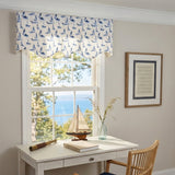 RLF Home 100% Cotton Sailboats Regal With Ivory Lining Rod Pocket Window Valance 50" x 17" Blue