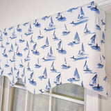 RLF Home 100% Cotton Sailboats Regal With Ivory Lining Rod Pocket Window Valance 50" x 17" Blue