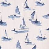 RLF Home 100% Cotton Sailboats Regal With Ivory Lining Rod Pocket Window Valance 50" x 17" Blue