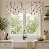 RLF Home 100% Cotton String Theory Regal With Ivory Lining Rod Pocket Window Valance 50" x 17" Charcoal