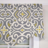 RLF Home 100% Cotton Diomedes Regal With Ivory Lining Rod Pocket Window Valance 50" x 17" Gray