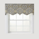 RLF Home 100% Cotton Diomedes Regal With Ivory Lining Rod Pocket Window Valance 50" x 17" Gray