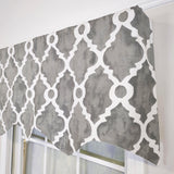 RLF Home 100% Cotton Lattice Regal With Ivory Lining Rod Pocket Window Valance 50" x 17" Gray