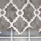RLF Home 100% Cotton Lattice Regal With Ivory Lining Rod Pocket Window Valance 50" x 17" Gray