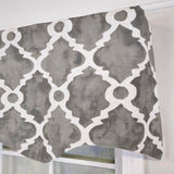 RLF Home 100% Cotton Lattice Regal With Ivory Lining Rod Pocket Window Valance 50" x 17" Gray