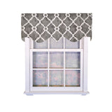 RLF Home 100% Cotton Lattice Regal With Ivory Lining Rod Pocket Window Valance 50" x 17" Gray