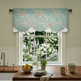 RLF Home 100% Cotton Potolan Petticoat With Ivory Lining Rod Pocket Window Valance 50" x 17" Blue