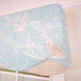 RLF Home 100% Cotton Potolan Petticoat With Ivory Lining Rod Pocket Window Valance 50" x 17" Blue