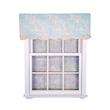 RLF Home 100% Cotton Potolan Petticoat With Ivory Lining Rod Pocket Window Valance 50" x 17" Blue