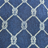 RLF Home 100% Cotton Marine Rope Regal With Ivory Lining Rod Pocket Window Valance 50" x 17" Navy