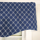 RLF Home 100% Cotton Marine Rope Regal With Ivory Lining Rod Pocket Window Valance 50" x 17" Navy
