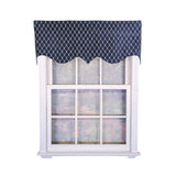 RLF Home 100% Cotton Marine Rope Regal With Ivory Lining Rod Pocket Window Valance 50" x 17" Navy
