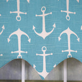 RLF Home 100% Cotton Sinker Regal With Ivory Lining Rod Pocket Window Valance 50" x 17" Aqua