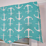 RLF Home 100% Cotton Sinker Regal With Ivory Lining Rod Pocket Window Valance 50" x 17" Aqua