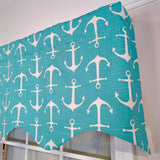RLF Home 100% Cotton Sinker Regal With Ivory Lining Rod Pocket Window Valance 50" x 17" Aqua
