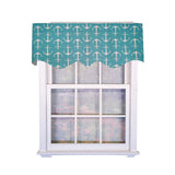 RLF Home 100% Cotton Sinker Regal With Ivory Lining Rod Pocket Window Valance 50" x 17" Aqua