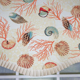 RLF Home 100% Cotton Nautilus Provance With Ivory Lining Rod Pocket Window Valance 50" x 17" Orange